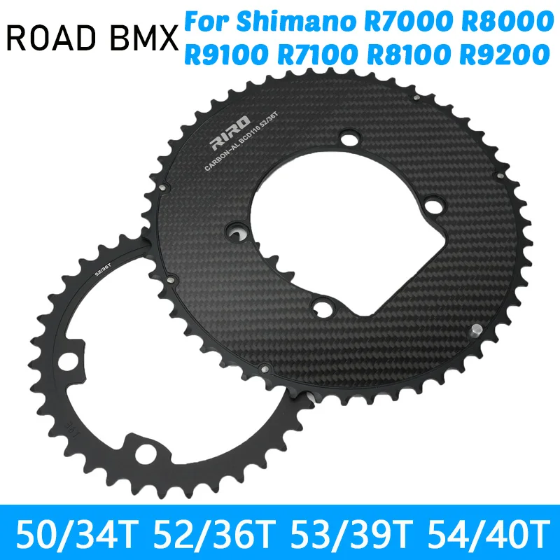 

Bike Carbon chainring 110 bcd Ultralight double disc 110BCD 4 bolt chainwheel For Shimano R7000 R8000 R9100 R7100 R8100 R9200