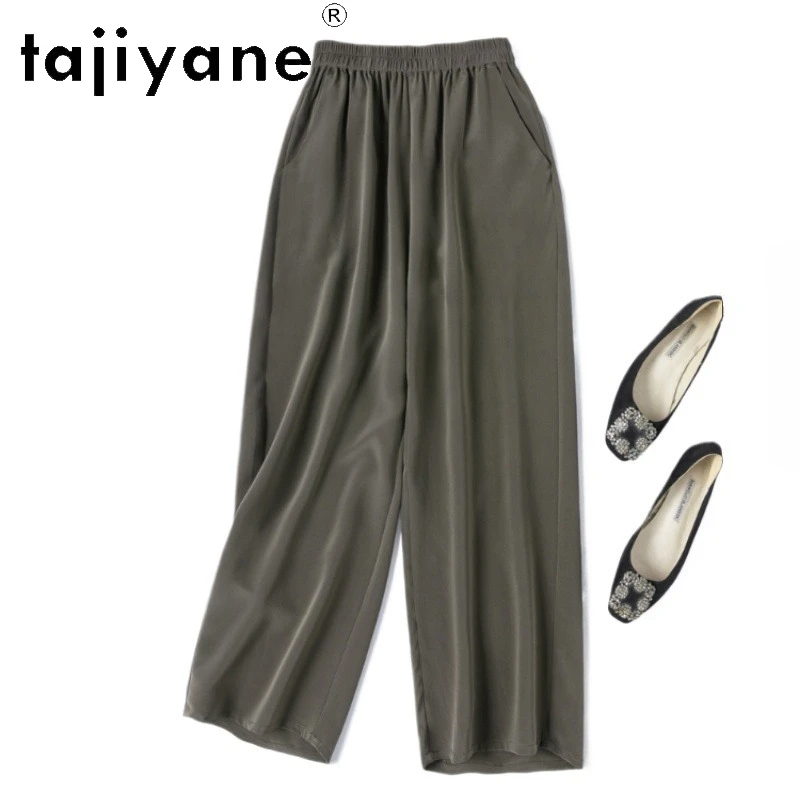 

TAJIYANE 93% Mulberry Silk Pants Women Casual Baggy Pants Top Quality 26 MM Summer Harem Trousers 2025 Woman Clothing Pantalons