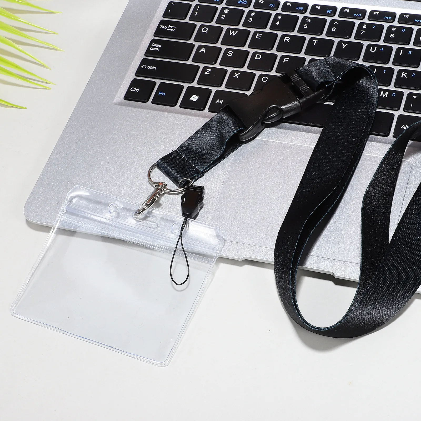 1Set Black Lanyard Id Holder For Teacher Name Badge Holder Office Worker Hanging Card Vertical Horizontal Lanyards