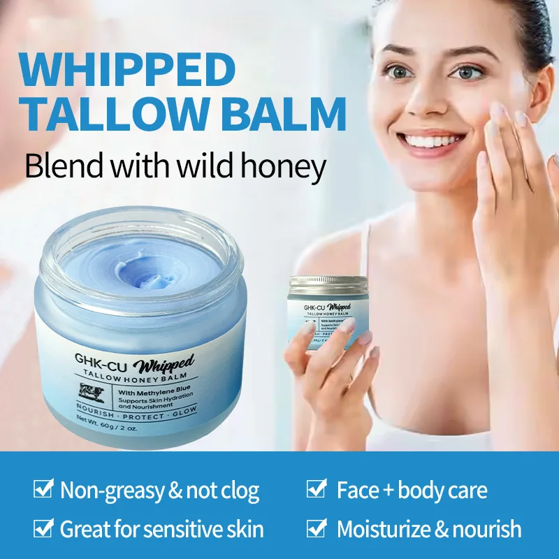 GHK-Cu Copper Peptide Tallow Balm 60g – Deeply Nourishing Face & Body Butter, Restores Skin Elasticity & Softness