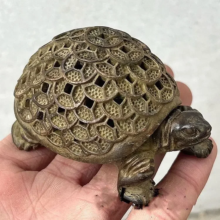 Copper Coin Turtle Aromatherapy Burner Ornament Feng Shui Gossip Copper Nail