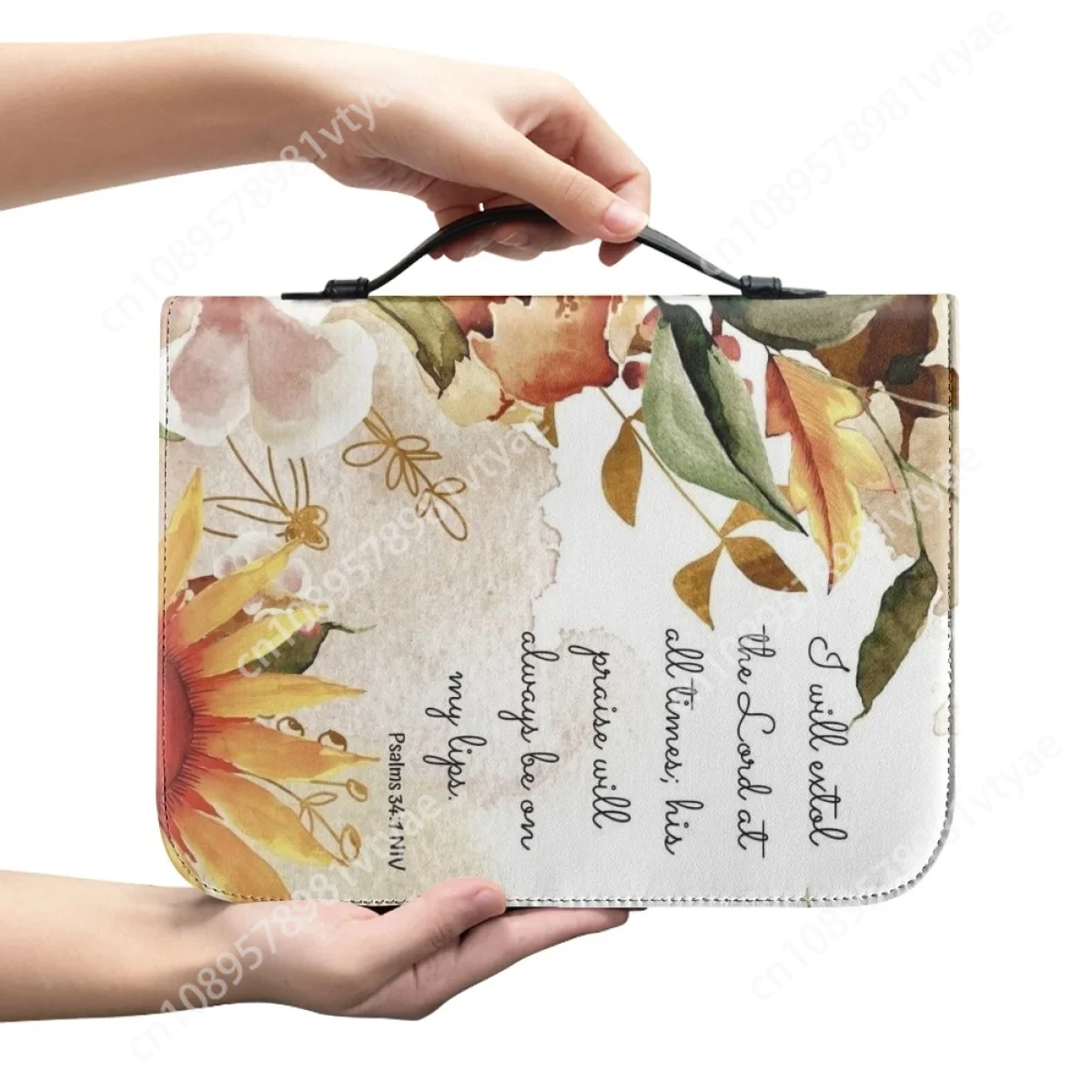 Sonnenblume Schmetterling Design Reise Bibel Trage tasche Veranstalter Taschen Griff Reiß verschluss Luxus neue Mode Bibel Cover Frauen