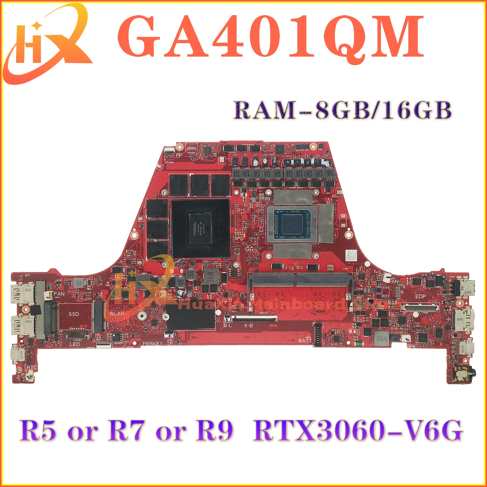 KEFU GA401Q Mainboard For ASUS GA401QM GA401QC GA401QE GA401QEC Laptop Motherboard R5 R7 R9 RTX3060/V6G RTX3050/RTX3050Ti-V4G