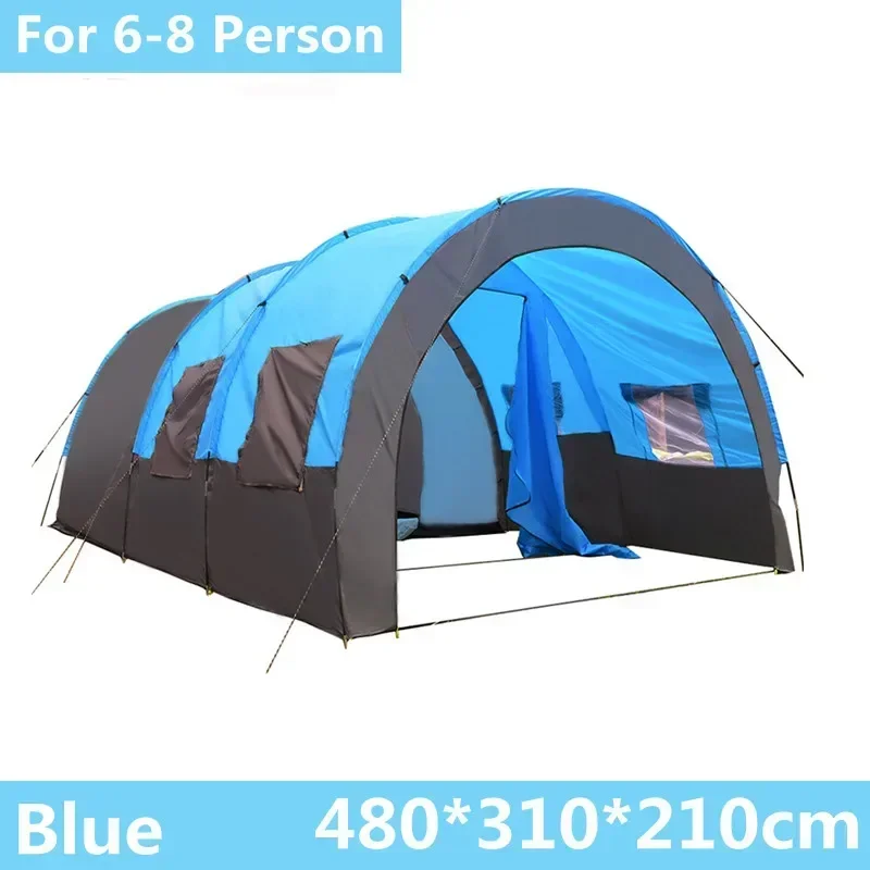 

8-10 People Waterproof Portable Travel Camping Hiking Double Layer Outdoor Tent 480x310x210cm for Big Family 4 Seasons