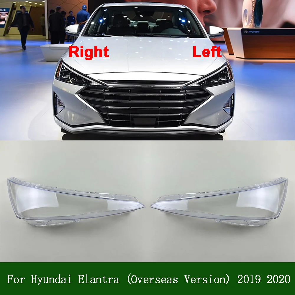 Headlight Transparent Lens Car Headlight Headlamp Clear Lens Auto Shell Cover For Hyundai 2019 2020 Elantra (Overseas Version)