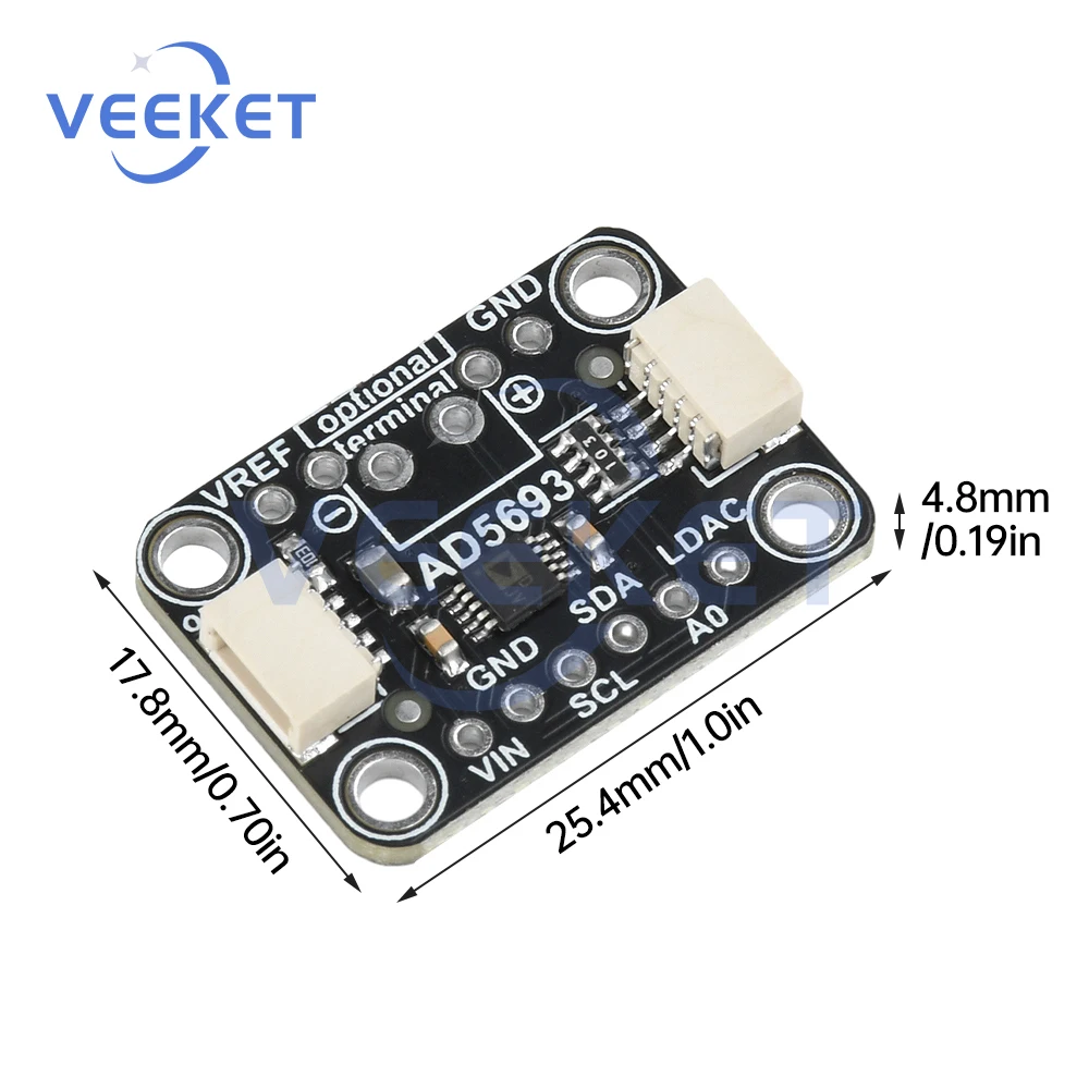 AD5693R I2C Interface Módulo DAC de 16 bits Módulo de conversão de sinal digital compatível com STEMMA QT Qwiic