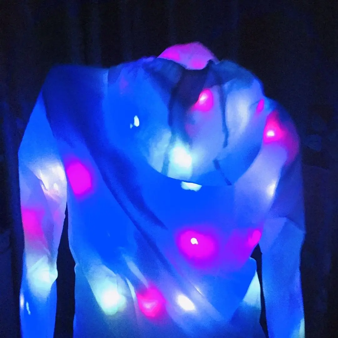Programmierbare RGB-LED-Leuchte mit Kapuze, Jacke, leuchtender Panda, Kapuzenmantel, Rave-Party-Ausrüstung, Bühnenaufführung, leuchtende The Dark-Kleidung