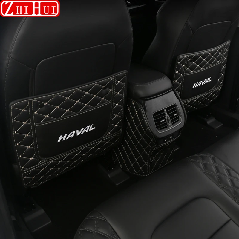 For Haval M6 2024 2023 2nd Gen M6 Plus Car PU Leather Anti Kick Mat Pad Anti-kick Protector Mats Seat Back Protector Accessories