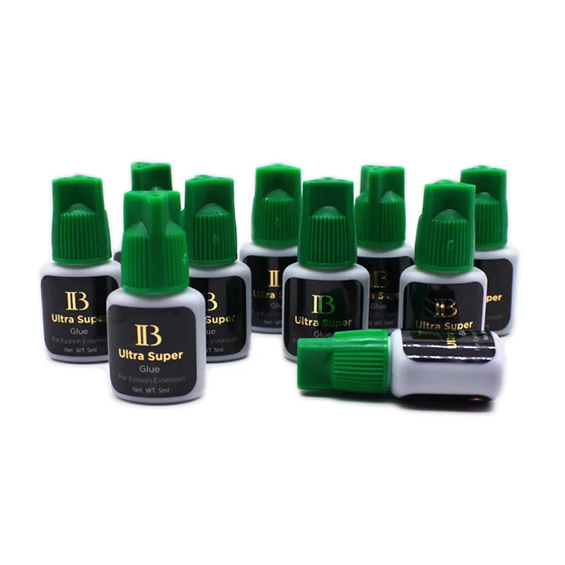 5Bottles/lot I-Beauty IB Ultra Super Glue 5ml Individual Fast Drying Eyelash Extensions Green Cap Lash Glue Wholesale Makeup