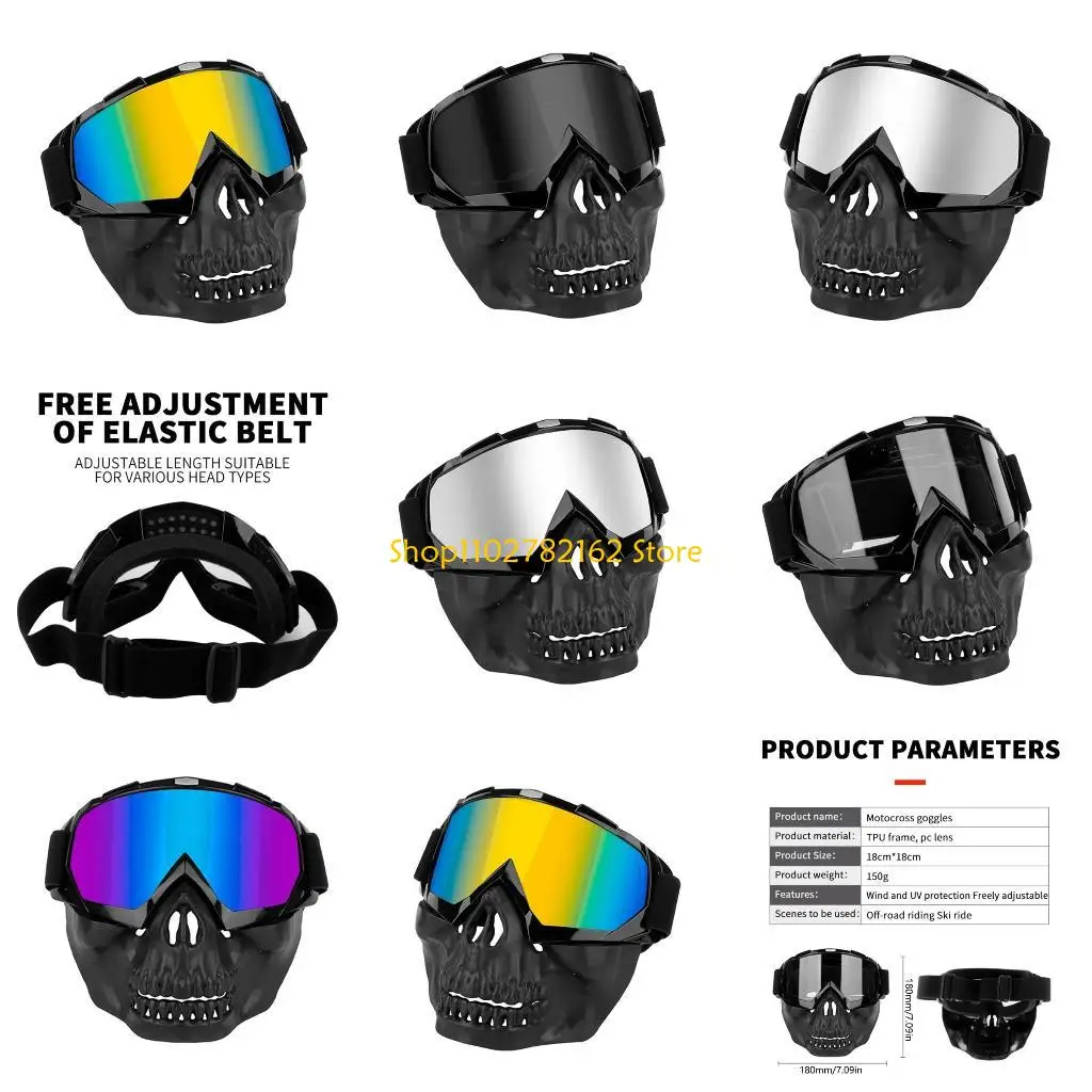 

547B Retro Windproof Goggles Breathable Eyewear Face Cover for Motorcycle Face Cover