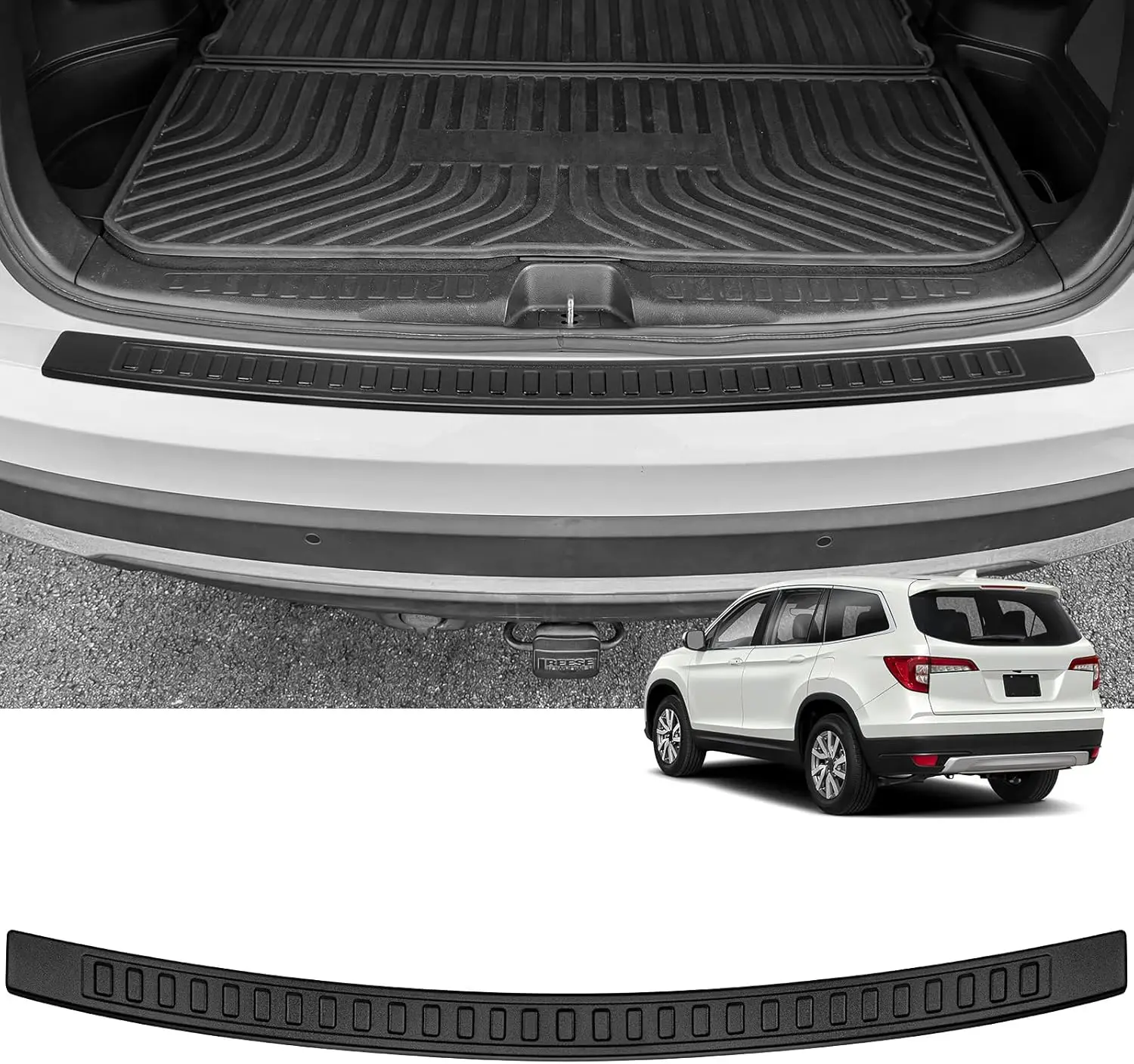 

Rear Bumper Protector for Honda 2016-2022 Pilot Car Accessories ABS Plastic Material Matte Black Resistant Trunk Door Entry Guar