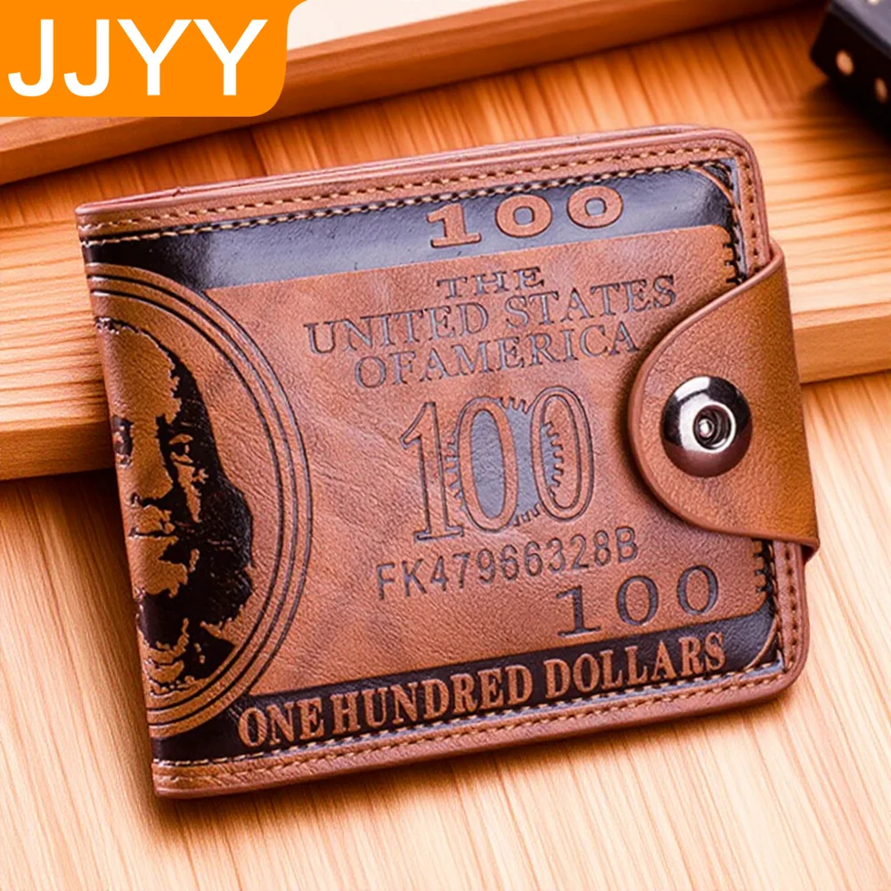 Cartera corta de cuero PU Vintage para hombre, tarjetero múltiple, cartera plegable de bolsillo para tarjetas de identificación de negocios, moda
