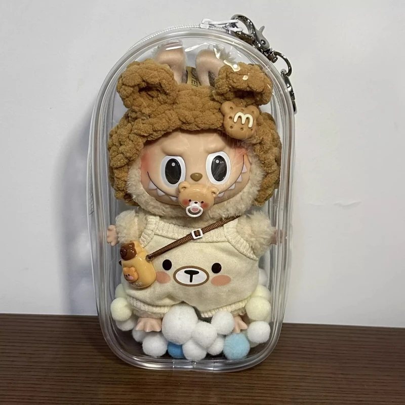 Clear Outdoor Bag For 20cm Cartoon Plush Dolls AC Toys Transparent Mini Kawaii Pouch For Keychain Doll Anime Figure Garage Kit