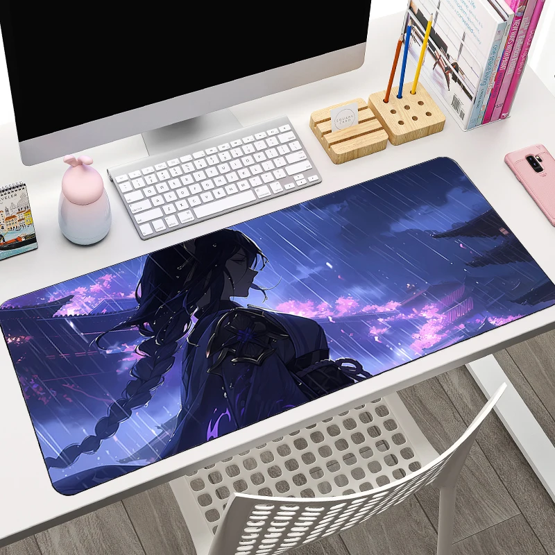 

Genshin Impact Raiden Shogun Desktop Mat PC Gamer Gaming Accessories Keyboard Mousepad Laptop Anime Sexy Girl Mouse Pad Carpet