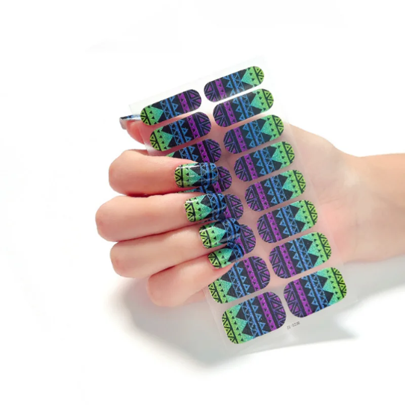 16 dicas adesivos de esmalte de unhas cobertura completa adesivo envoltórios de unhas diy decalques de salão de beleza decorações de unhas manicure slider