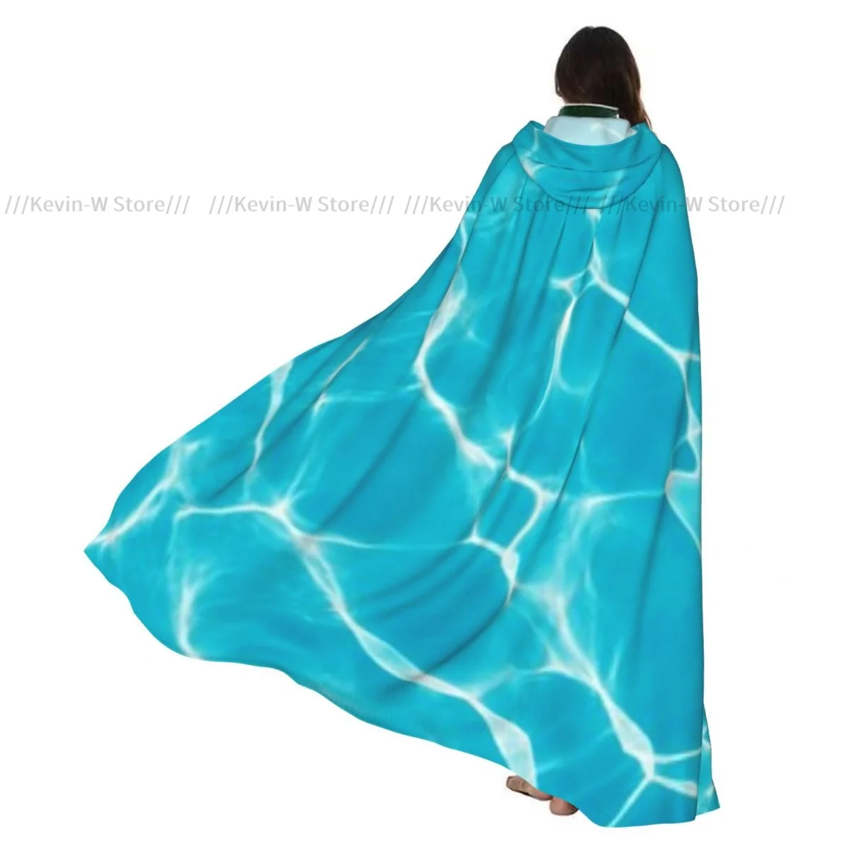 

Unisex Witch Party Reversible Hooded Adult Vampires Cape Cloak Blue Water Reflection