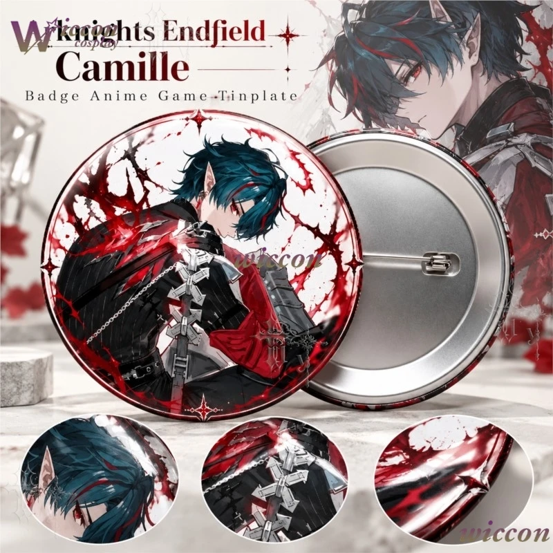 Arknights Endfield Camille Badge Anime Game Tinplate Brooch Fan Merch Comic Con Collectible Pin Decoration Party Halloween Cos
