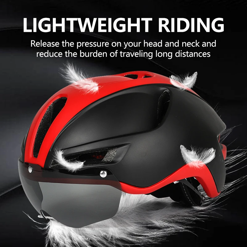 Eastinear 2023 New Road Mountain Bike Helmet Adult Men's Outdoor Sports Cycling Safety Hat With LED Charging Taillight Goggles