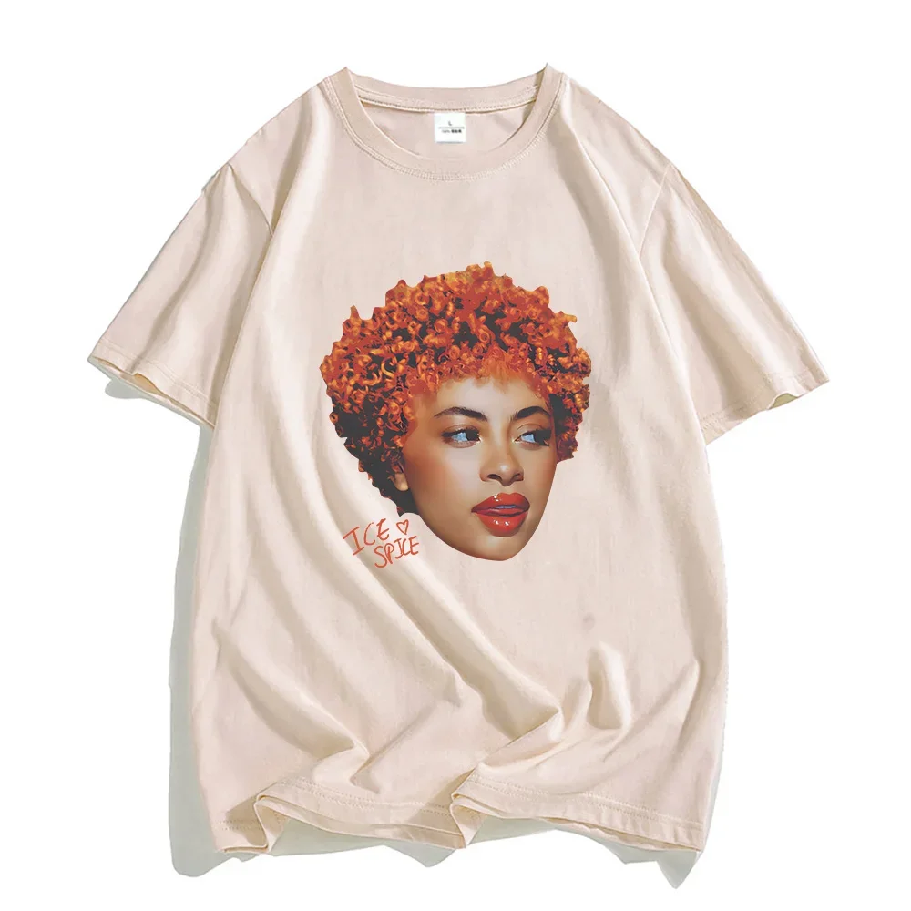 Hip Hop Streetwear Ice Spice  Singer Printing T-shirts Cotton Camisas De Hombre Short Sleeve Men/Women Tshirts Graphic Print Tee image 4