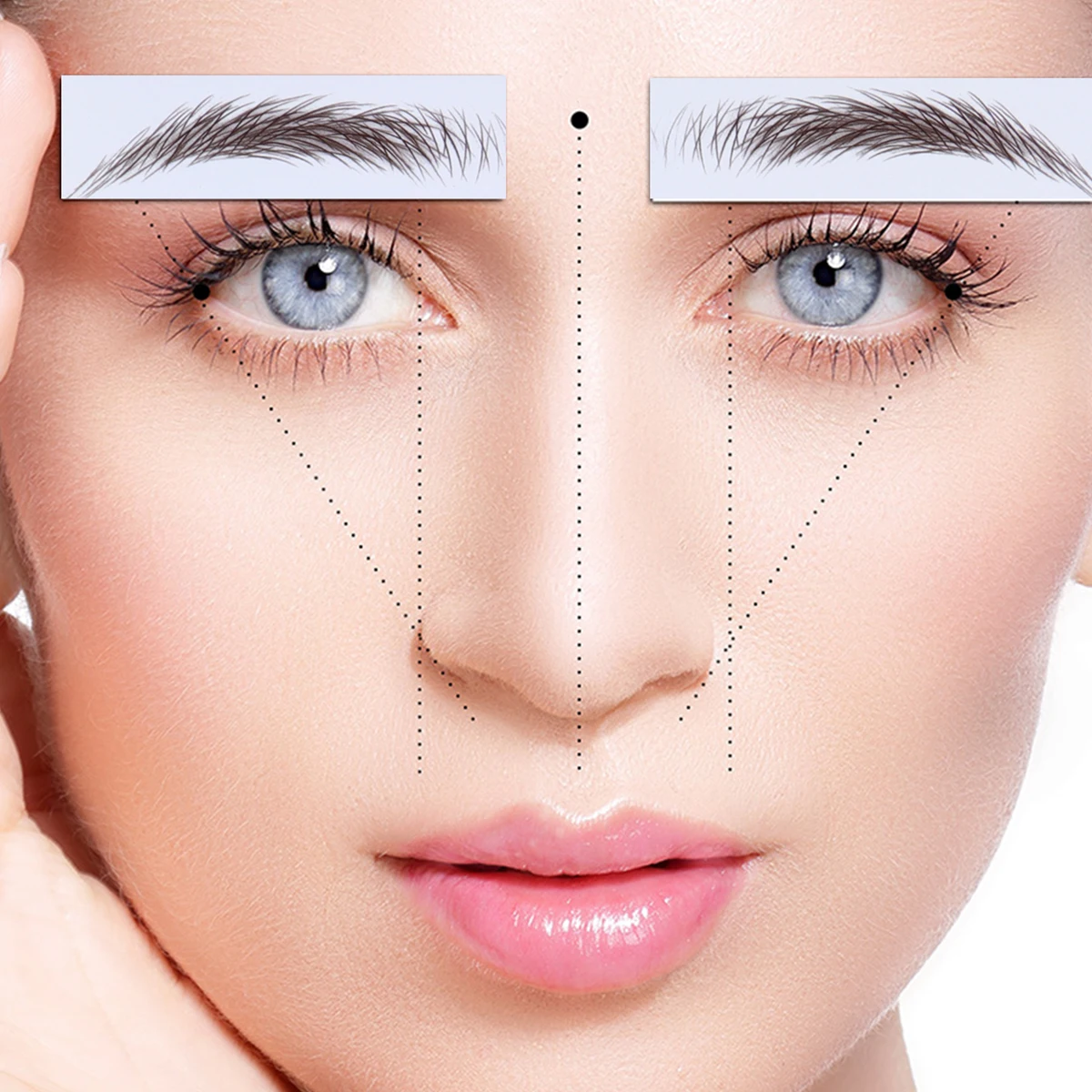 

4Pcs Eyebrow Transfer Stickers Water-Activated Fake Eyebrows Cosmetics 6D Hair-Like Reusable Brows for All Face Shapes Women