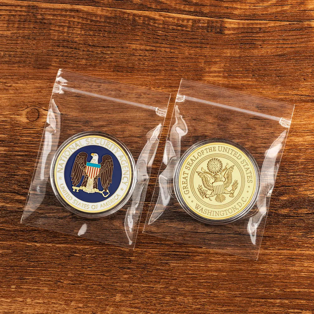 وكالة الأمن الوطني الأمريكي ختم عظيم للعملة التذكارية الأمريكية المطلية بالذهب عملة تذكارية نمط النسر عملة قابلة للجمع