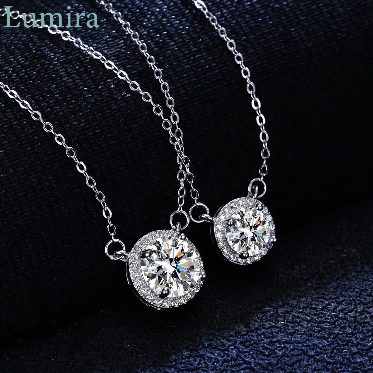

Lumia модное роскошное 1-каратное муассанитовое платиновое ожерелье PT950 для женщин, круглая подвеска с кабошоном и цепочкой на ключицу