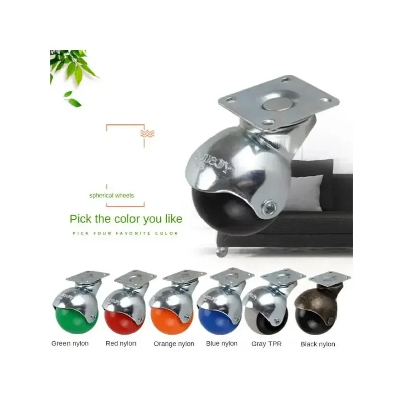 4 Pcs 1.5''  8mm/10mm Spherical Nylon Universal Caster Silk Teeth Sofa Wheel Furniture Tea Table Tpr Silent