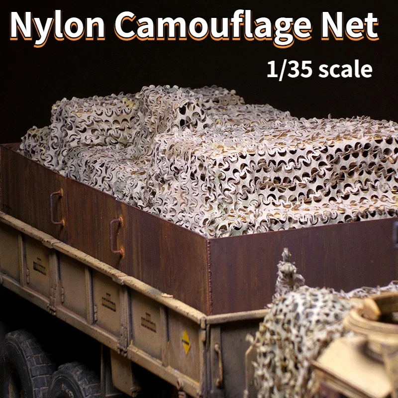 Rede camuflada de nylon para tanque militar 1/35, modelo de veículo, cena de construção, decoração de mascaramento, tecido ultrafino, acessórios diy