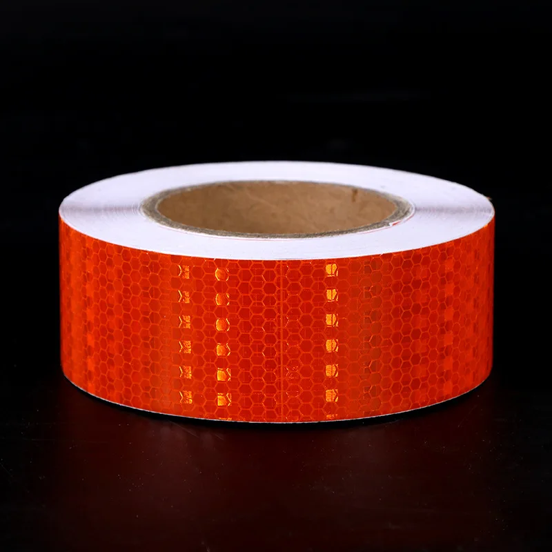 2 Inch / 4 Inch Orange Self-adhesive Reflector PVC Reflective Warning Tape For Van Car Traffic Sign