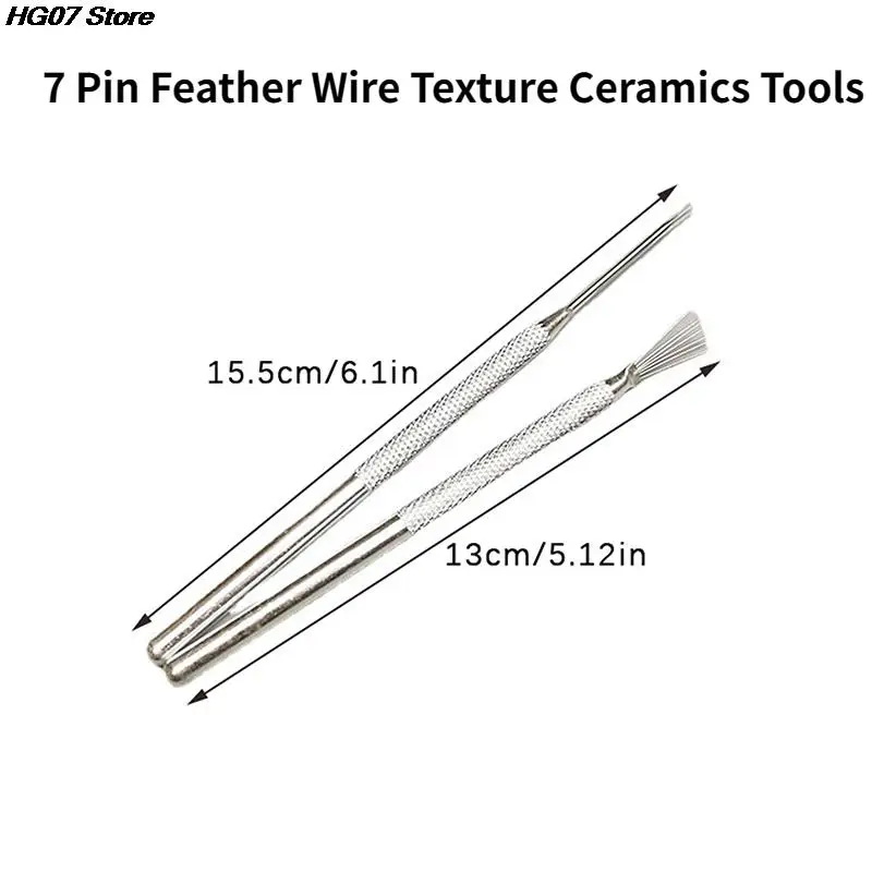 7 Pin Feather Wire Texture Ceramics Tools Polymer Clay Sculpting Modeling Tool DIY Pottery Brush Pottery Tools Cake Accessories