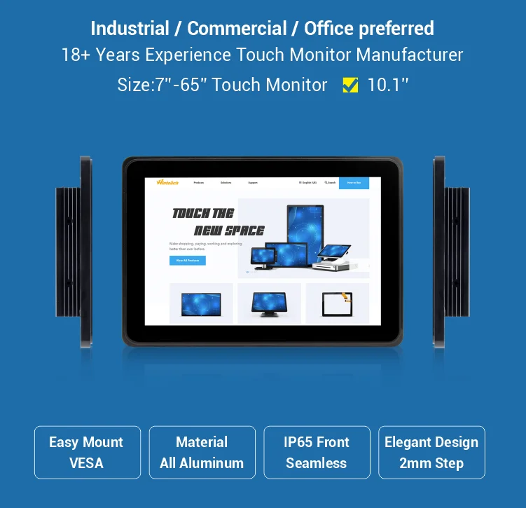 Ip65 all-in-one waterproof fanless wall-mounted desktop industrial touch screen Linux Android embedded panel computer