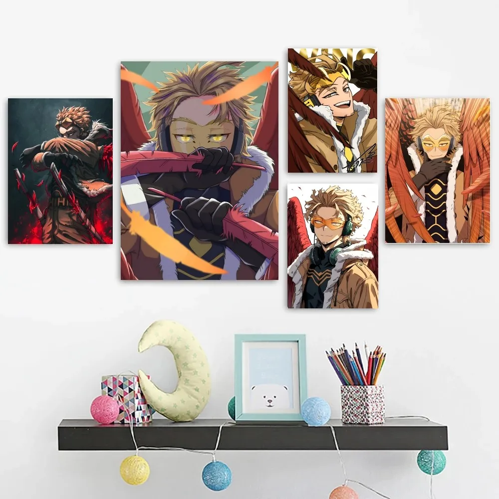 Anime My Hero A-Academia H-Hawks Poster Frameless Painting Bedroom Wall Sticker Living Room Home Decoration