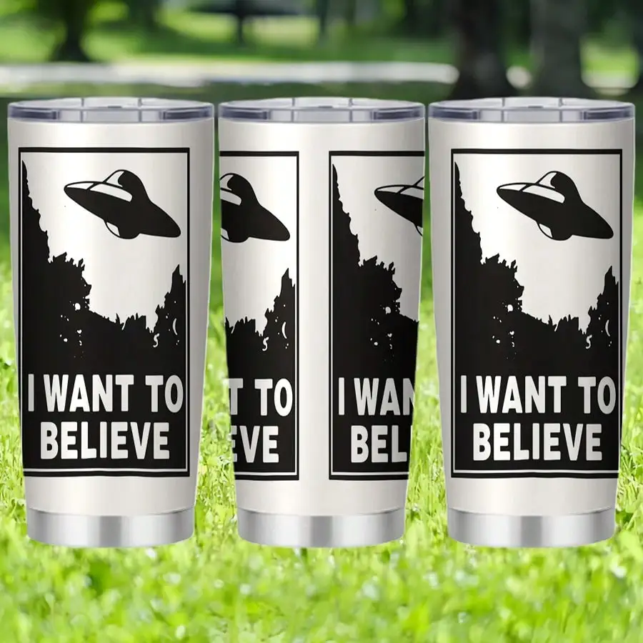 

1PC 11oz UFO Ceramic Mug: Double-Sided "I Want To Believe" for Alien Fans