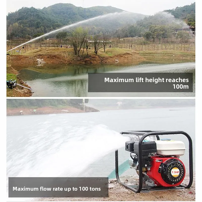 2/3/4 Inch Gas Engine High Lift Self-Priming Water Pump – Heavy Duty Centrifugal Irrigation Pump for Agri. Farmland & Home Use