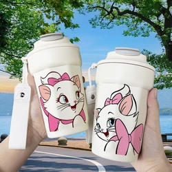 480Ml Anime Marie Coffee Cup Cartoon 316 Stainless Steel Student Portable Water Cups Kawaii Large Capacity Cold Water Bottle