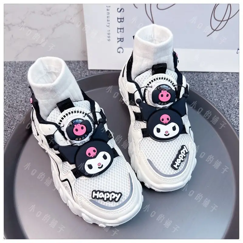 Sanrio Children's Sneakers Cartoon Breathable My Melody Medium Sized Big  Boy Girl Casual Rotating Outdoor Shoes Cute New Style