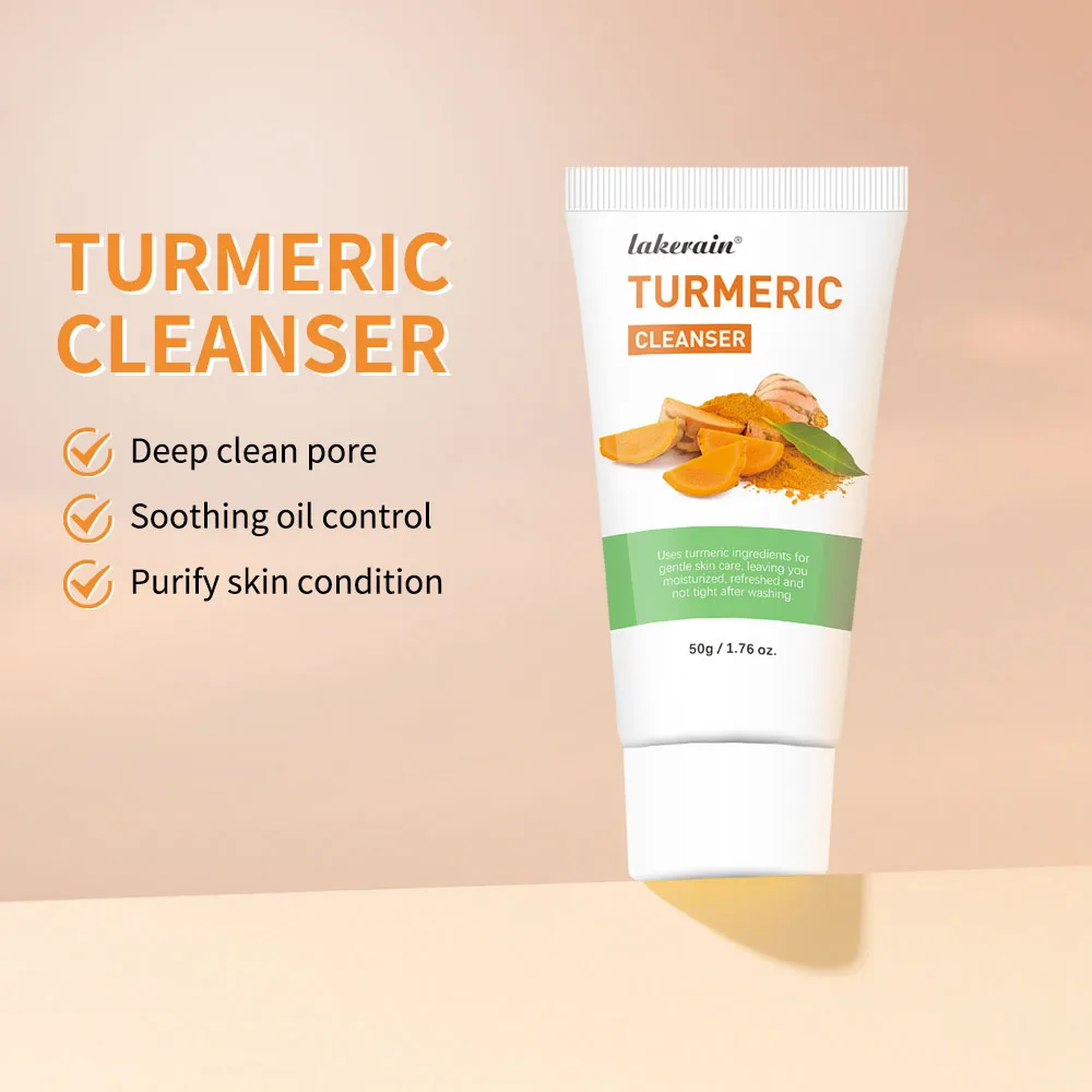 Turmeric Facial Cleanser Deep Clean Pore Soothing Oil Control Purify Skin Condition 50ml Face Wash All Skin