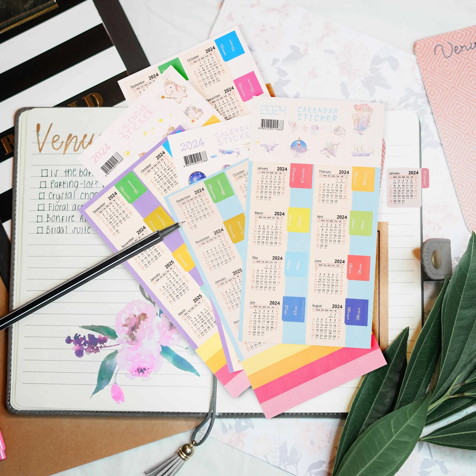 

15 Sets Calendar Sticker Month Stickers for Planner Portable Monthly Planners Paper Number