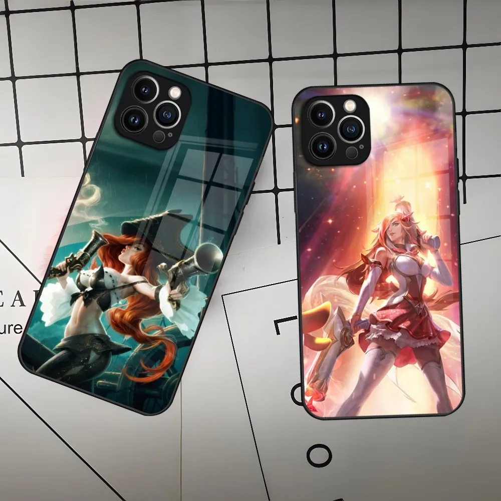 MissFortune Mordekaiser Phone Case for Iphone 15 14 12 11 13 Pro Max Mini X Xr Xs Se 8 Puls glass