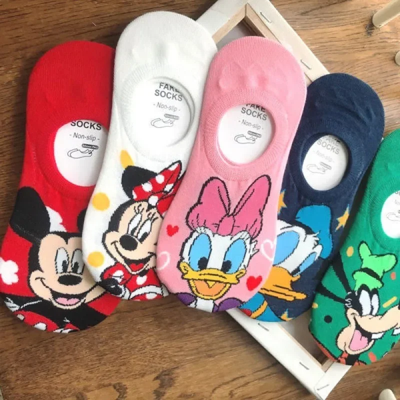 Disney Mickey Mouse Casual Boat Socks Men and Women Cartoon Colour Breathable Comfortable High Quality Ankle Socks birthday Gift