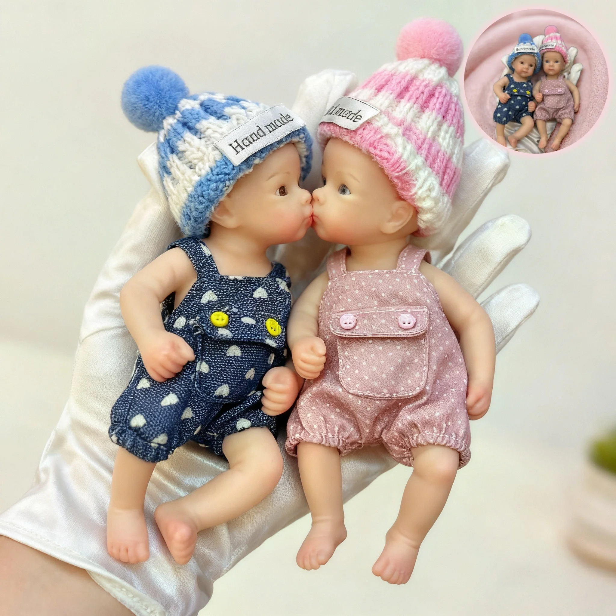 

15cm Washable Mini Bettie Palm Solid Silicone Beborn Boy & Girl Doll With Paint Skin Soft Touch Feeling Lifelike Mini Doll