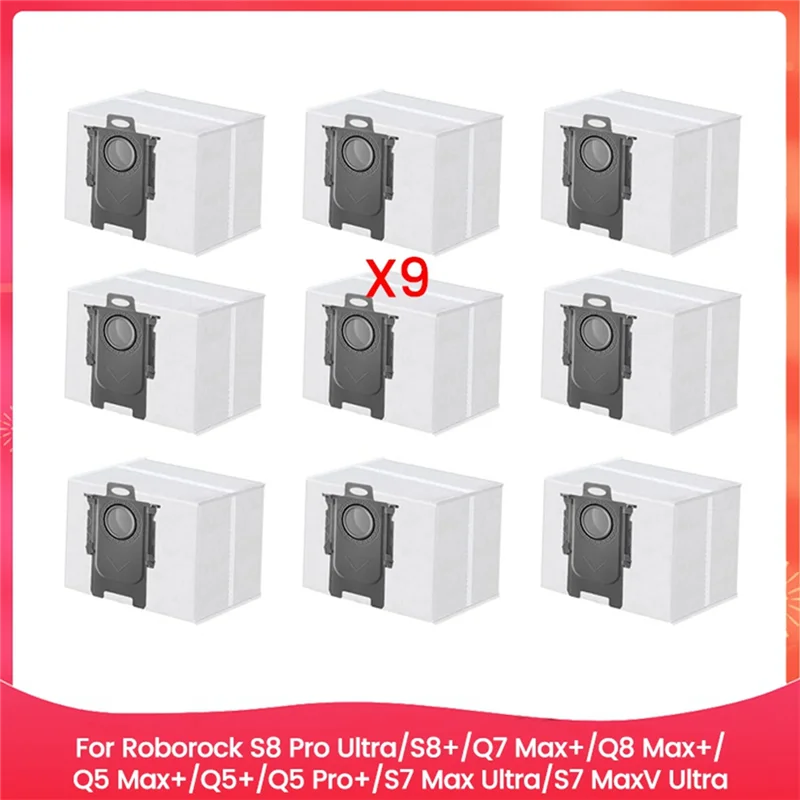 

A47U 9PCS Dust Bag For Roborock S8 Pro Ultra/S8+/Q7 Max+/Q8 Max+/Q5 Max+/Q5+/Q5 Pro+/S7 Max Ultra/S7 Maxv Ultra Replace Parts