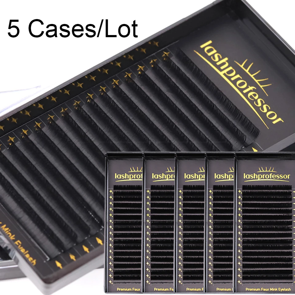 

Wholesale 5 Cases Premium False Eyelashes Matte Black C CC D Individual Classic Eyelash Extension Russian Volume Cashmere Lashes