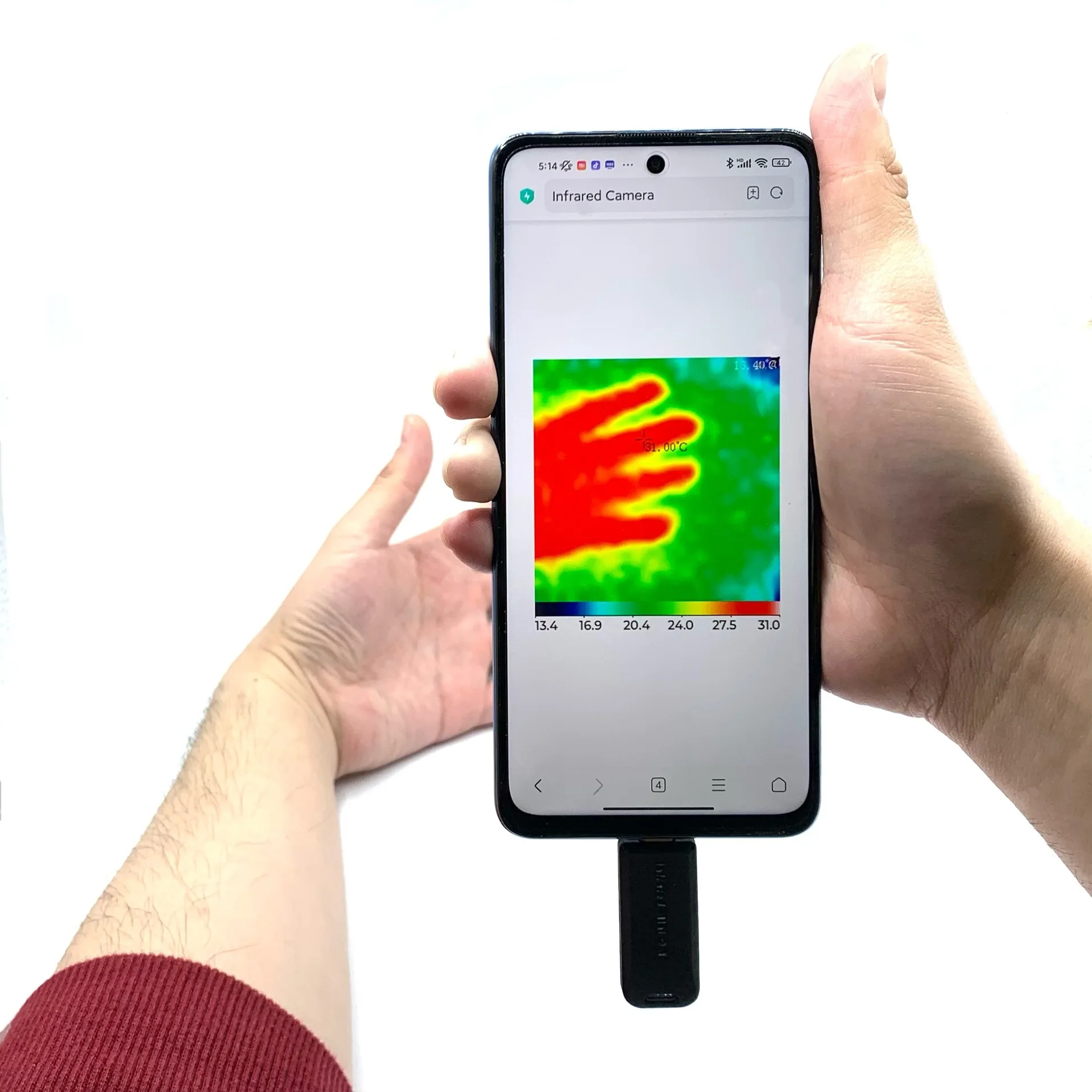 WIFI handheld thermal imager, no screen, you need to connect the device through WiFi distribution network to view the screen