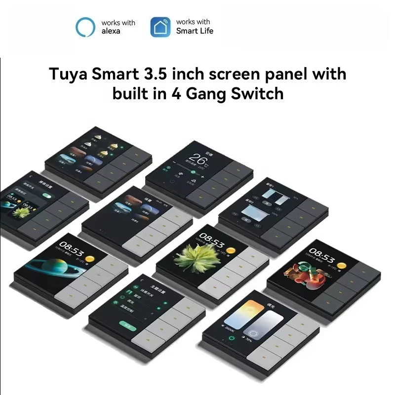 Smart Zigbee Dimming Scene Switch LED Switch with Built in 4 Gang Switch and radar Sensing Smart Life