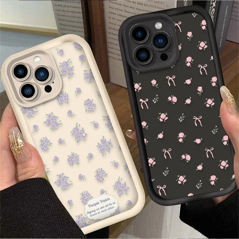 حافظة كلاسيكية على شكل أزهار الورد لهاتف آيفون 17 Air 16 16E 15 14 13 12 11 Pro Max X XS X S Max XR SE 2020 SE4 7 8 غطاء سيليكون ناعم