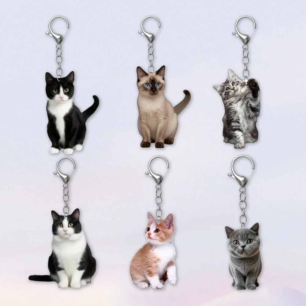 

Diy Custom Creative Cartoons Pet Cat Acrylic Keychain Keyring Backpack Pendant Fashion Jewelry Backpack Pendant Holiday Gifts
