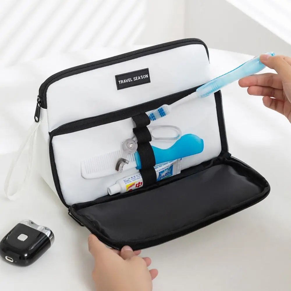 Мужская косметичка большой емкости с отделением для сухого и влажного воздуха, двухслойная ручная косметичка, водонепроницаемая сумка для хранения косметики, дорожная сумка