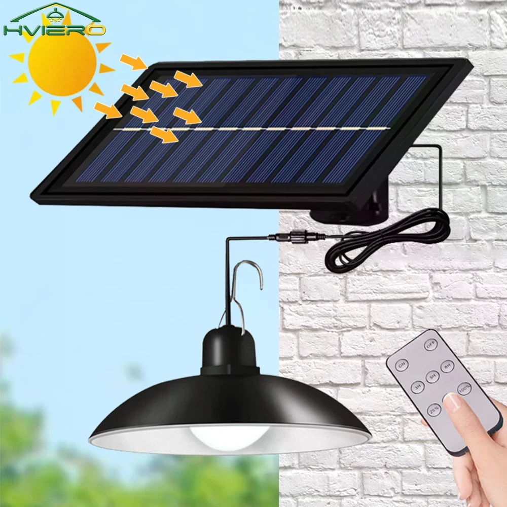 

Outdoor Solar Chandelier LED Retro Bulbs Lamps Indoor Double Head Remote Control Landscape Pavilion Living Room Decoration Light