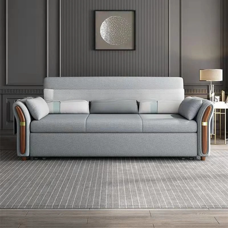 

Multifunctional sofa bed, dualpur pose folding small apartment living room bedroom storage solid wood sofa